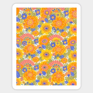 Dahlia Orange Pattern Sticker